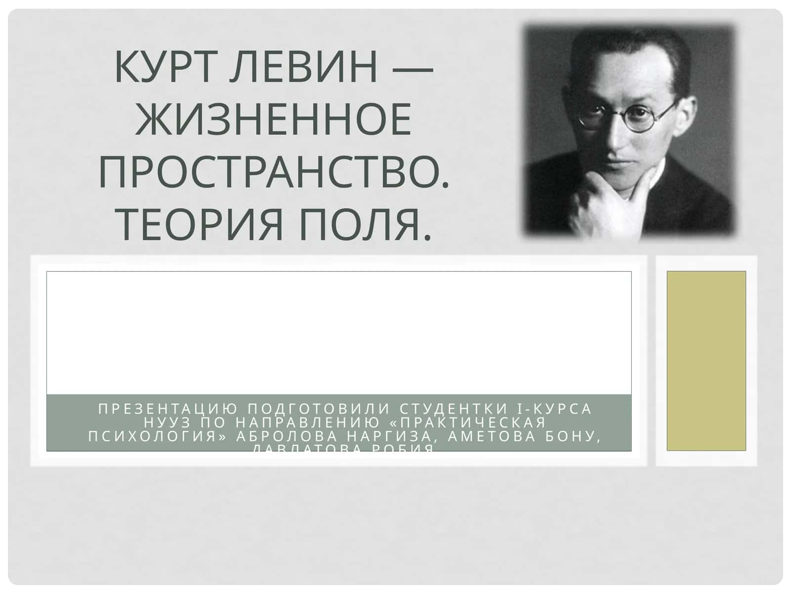 Курт Левин — жизненное пространство.Теория поля 1