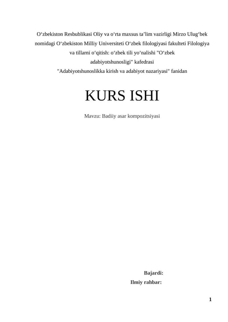 Badiiy asar kompozitsiyasi 1