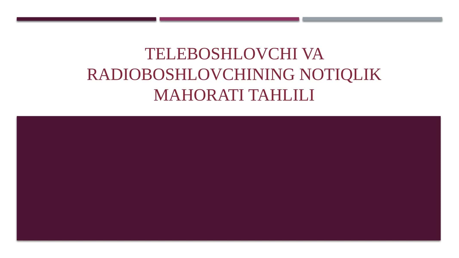 Teleboshlovchi va radioboshlovchining notiqlik mahorati tahlili 1