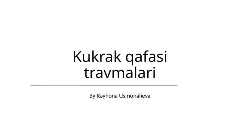 Kukrak qafasi travmalari 1