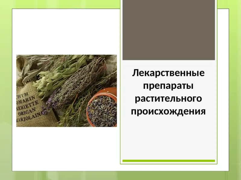 Лекарственные препараты растительного происхождения 1