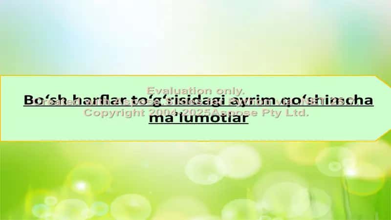 Bo‘sh harflar to‘g‘risidagi ayrim qo‘shimcha ma'lumotlar 1