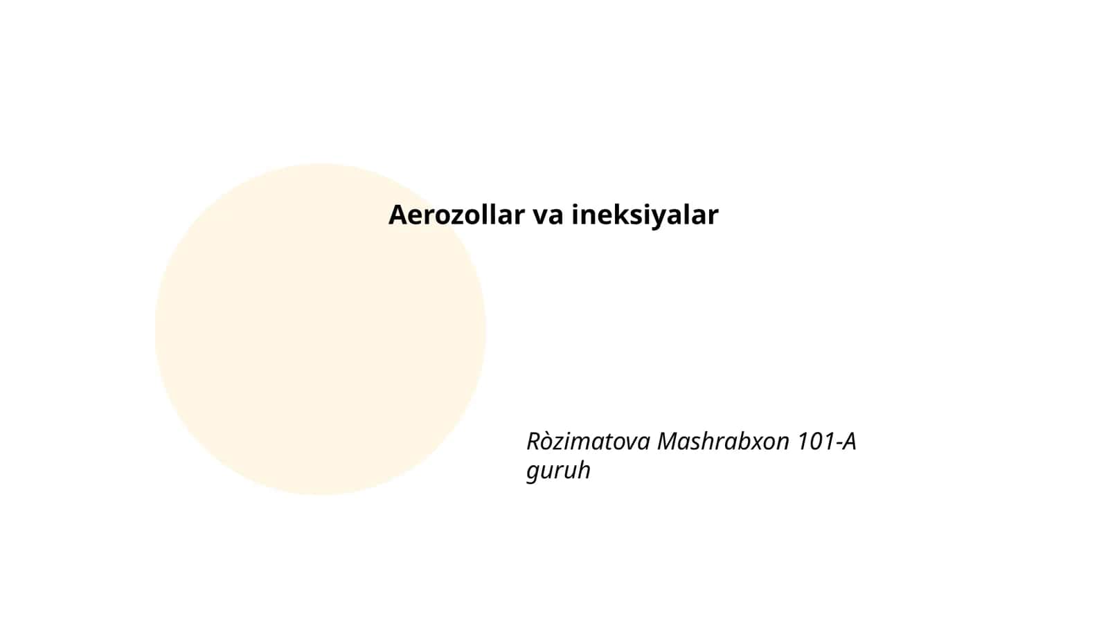 Aerozollar va ineksiyalar 1