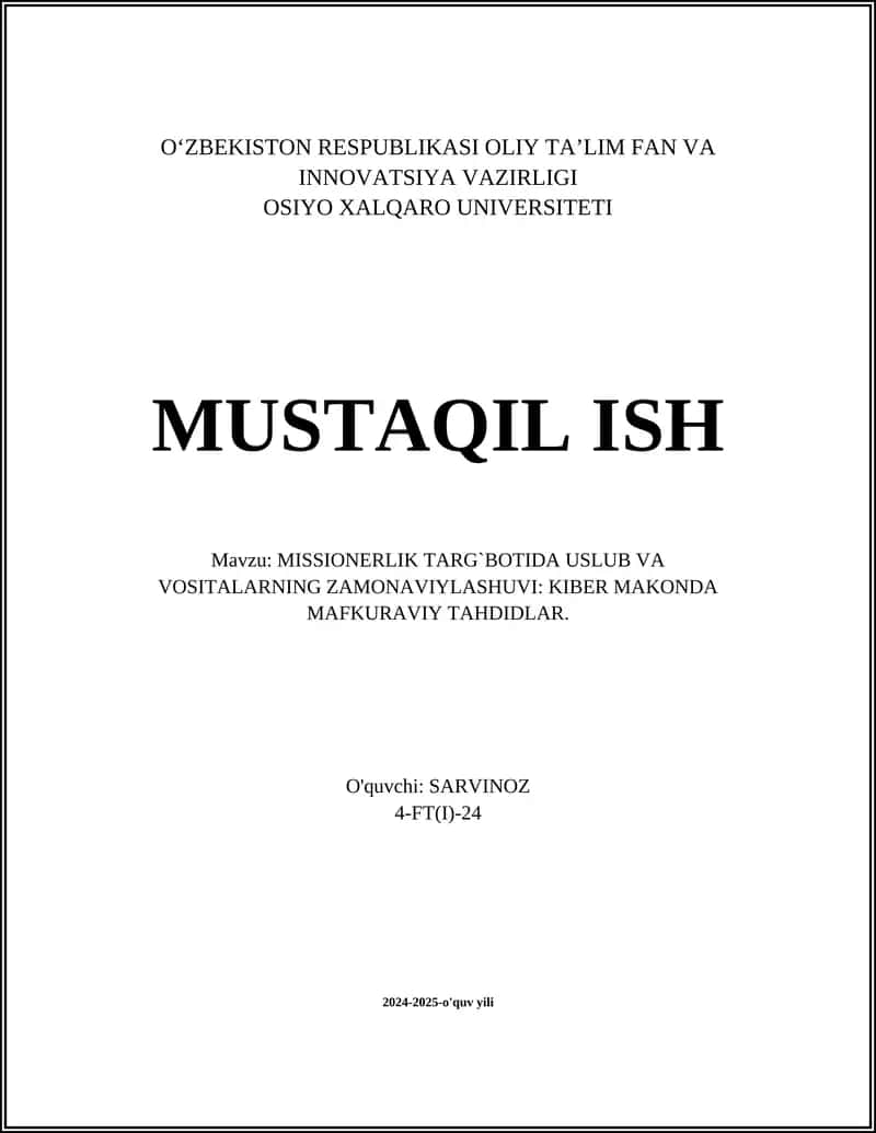 Kiber makonda mafkuraviy tahdidlar turlari 1