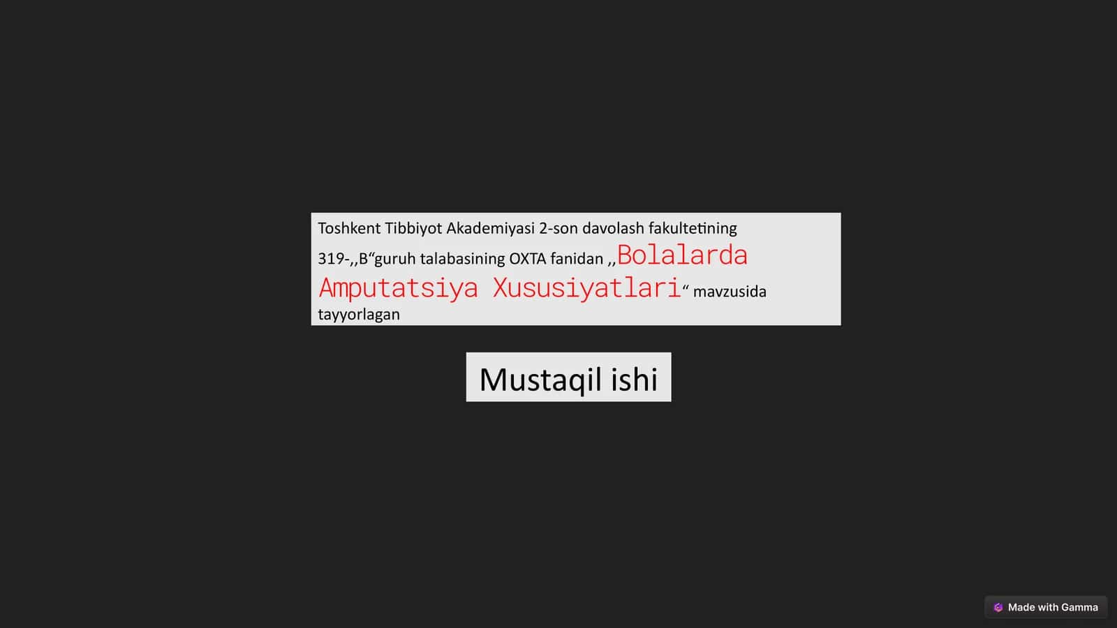 Bolalarda Amputatsiya Xususiyatlari 1