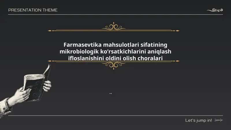 Farmasevtika mahsulotlari sifatining mikrobiologik koʻrsatkichlarini aniqlash ifloslanishini oldini olish choralari 1