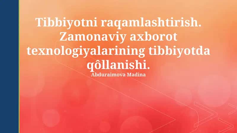 Tibbiyotda katta ma'lumotlar tahlili 1