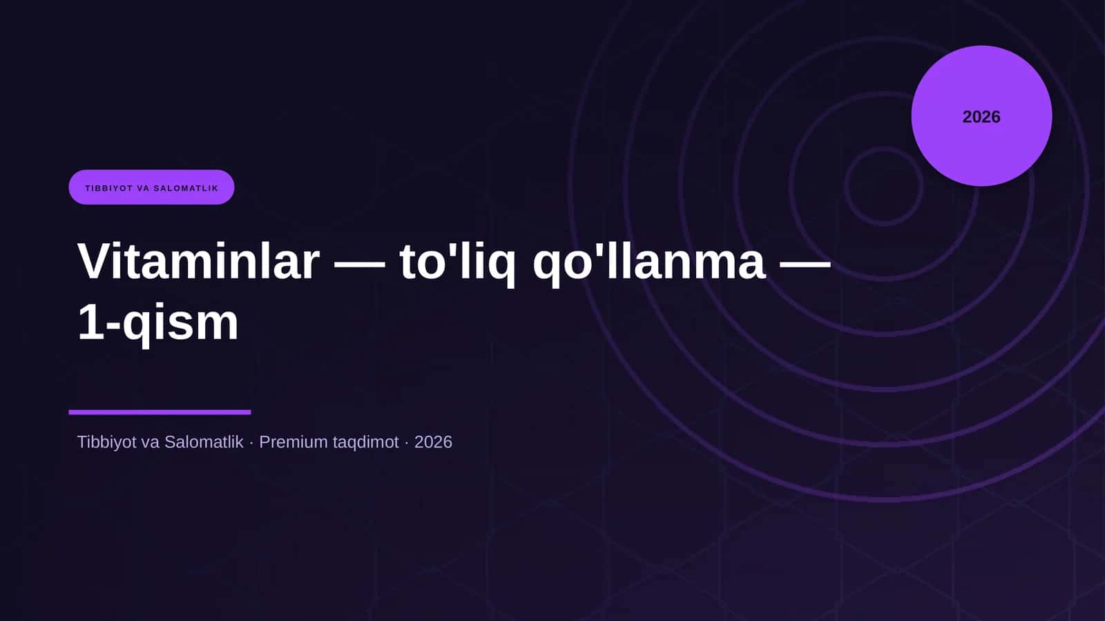 Vitaminlar — to'liq qo'llanma — 1-qism 1