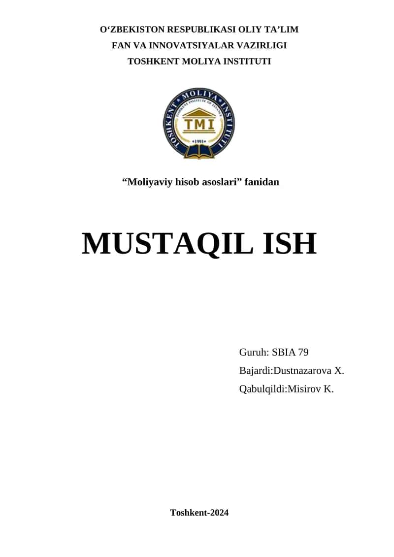 Buxgalteriya hisobin nazariyasi 1