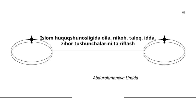 Islom huquqshunosligida oila, nikoh, taloq, idda, zihor tushunchalarini ta'riflash 1