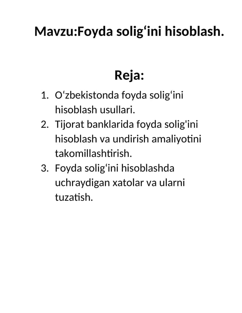 Foyda solig‘ini hisoblash 1