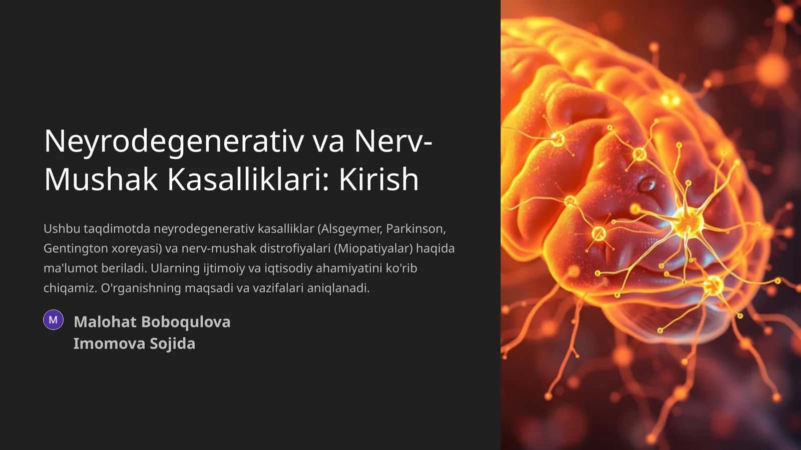Neyrodegenerativ va Nerv-Mushak Kasalliklari: Kirish 1