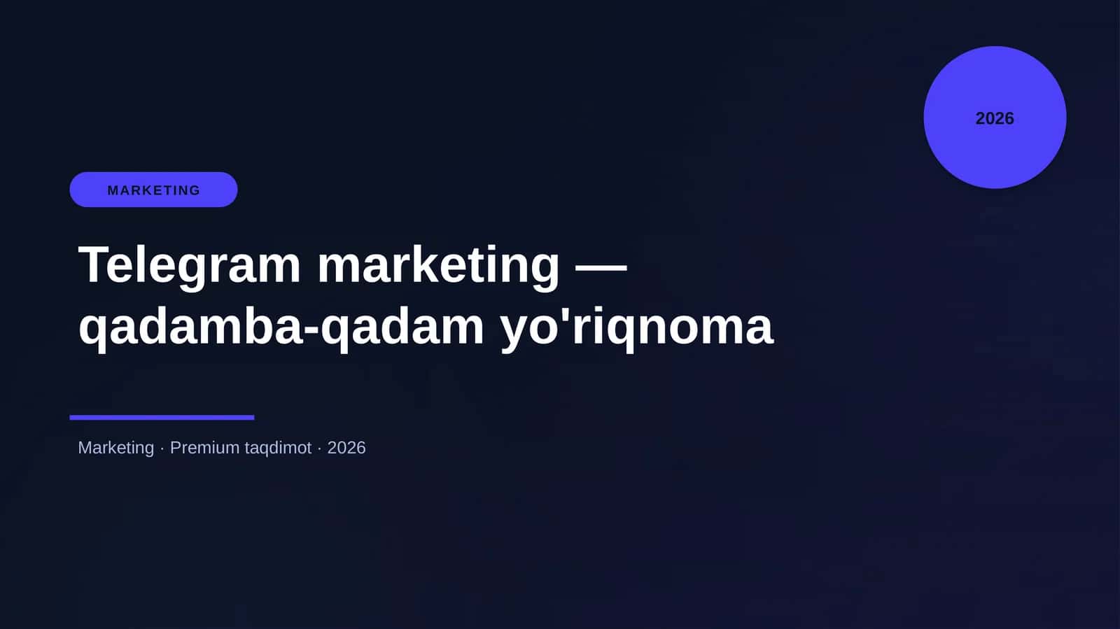 Telegram marketing — qadamba-qadam yo'riqnoma 1