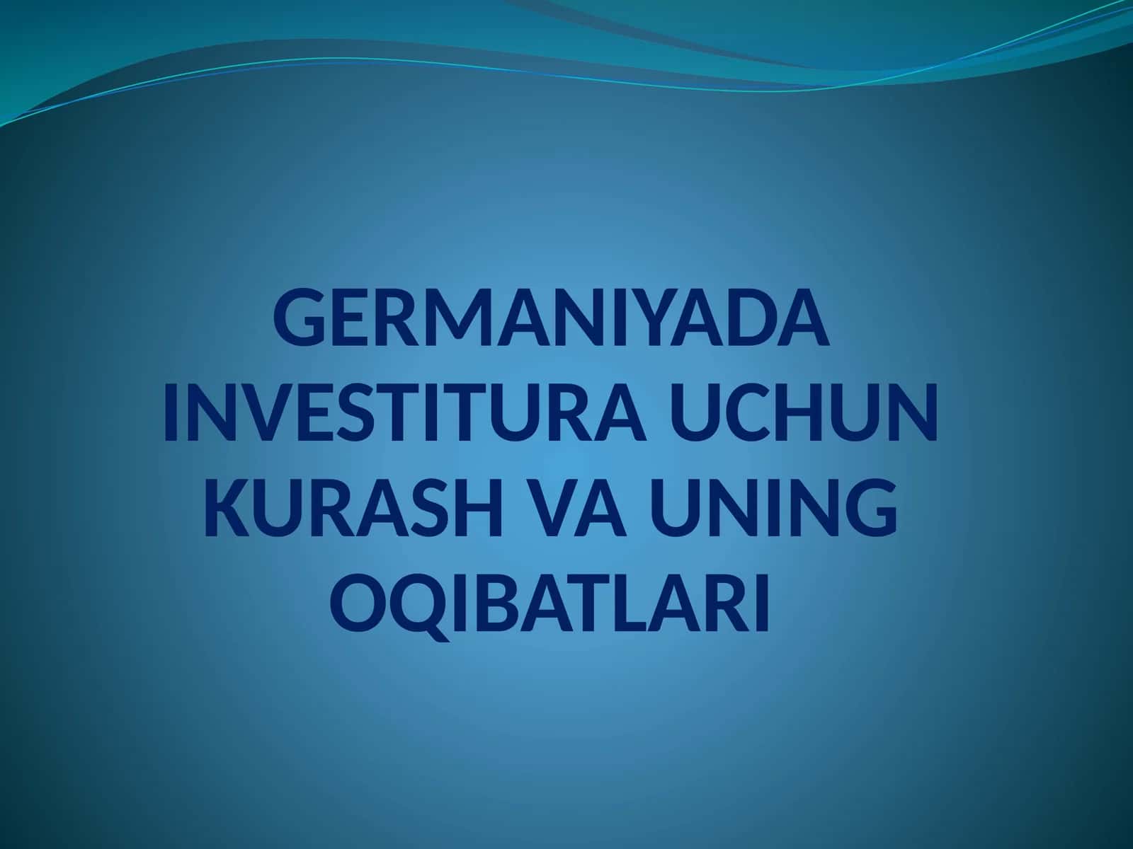 GERMANIYADA INVESTITURA UCHUN KURASH VA UNING OQIBATLARI 1