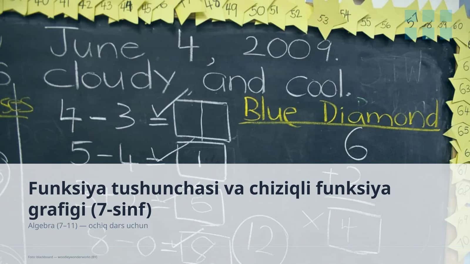 Funksiya tushunchasi va chiziqli funksiya grafigi (7-sinf) 1
