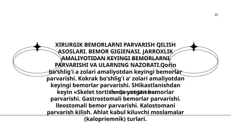 XIRURGIK BEMORLARNI PARVARISH ASOSLARI 1