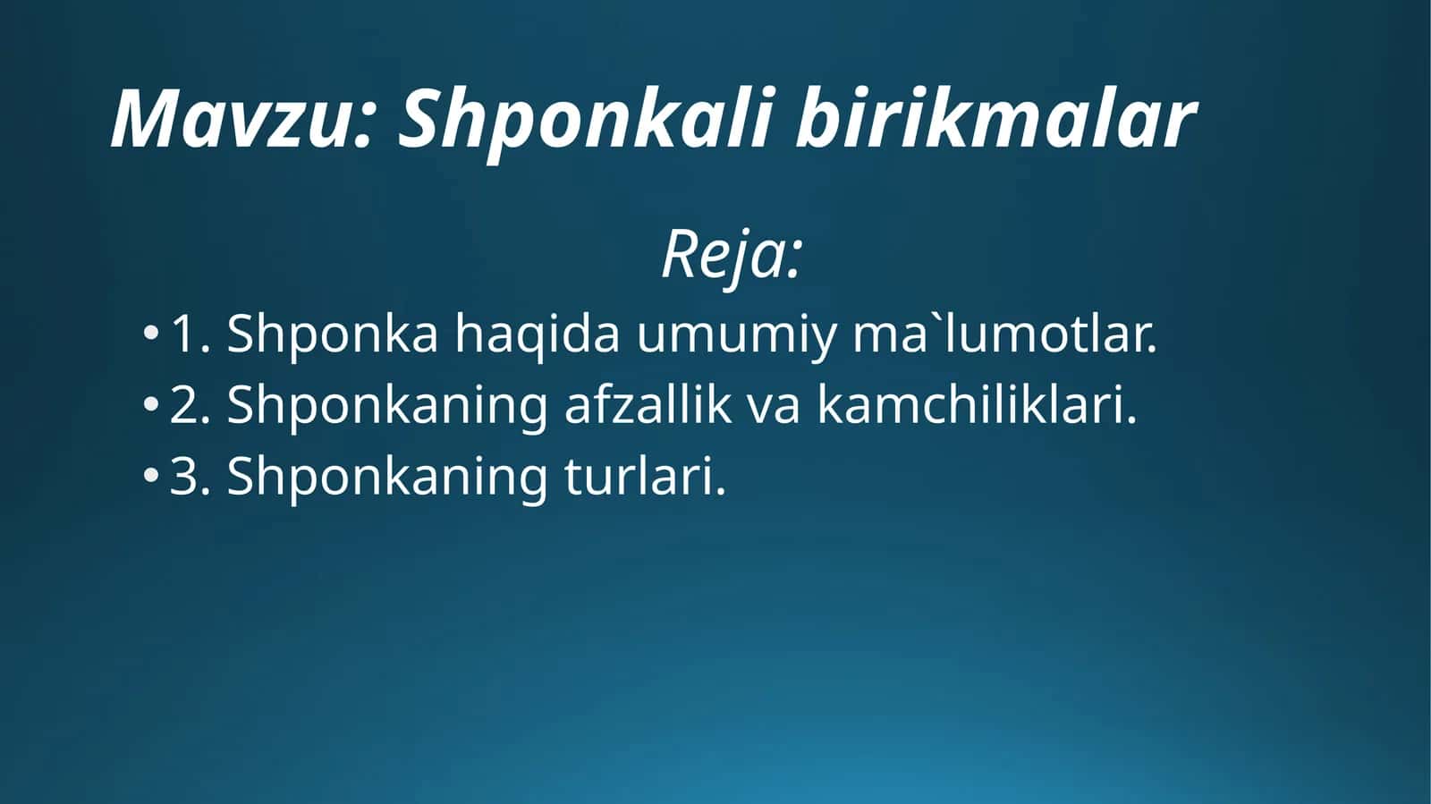 Shponkali birikmalar 1
