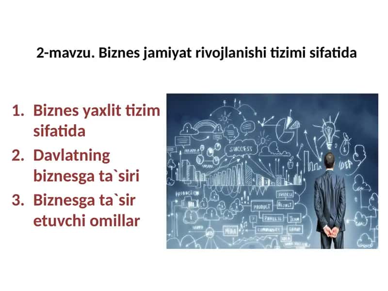 Biznes jamiyat rivojlanishi tizimi sifatida 1