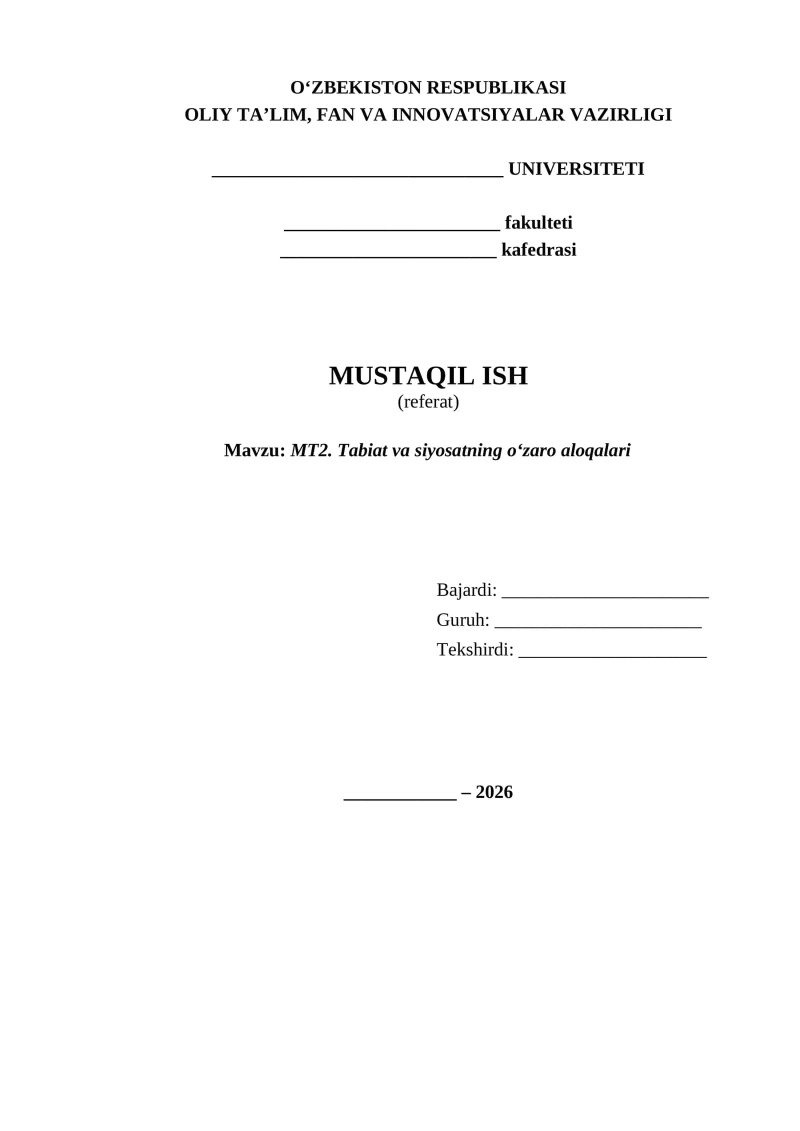 tabiat va siyosatning oʻzaro aloqalari 1