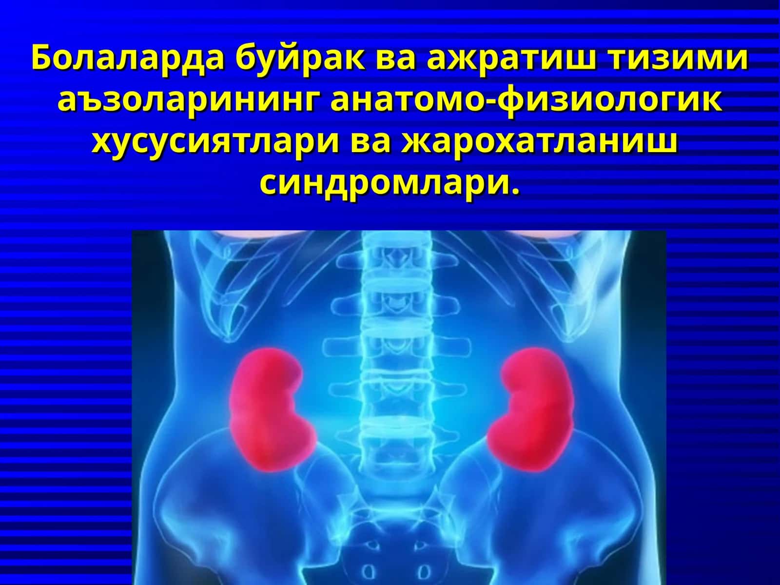 Болаларда буйрак ва ажратиш тизими аъзоларининг анатомо-физиологик хусусиятлари ва жарохатланиш синдромлари 1
