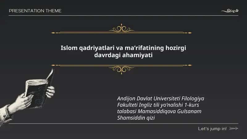 Islom qadriyatlari va maʼrifatining hozirgi davrdagi ahamiyati 1