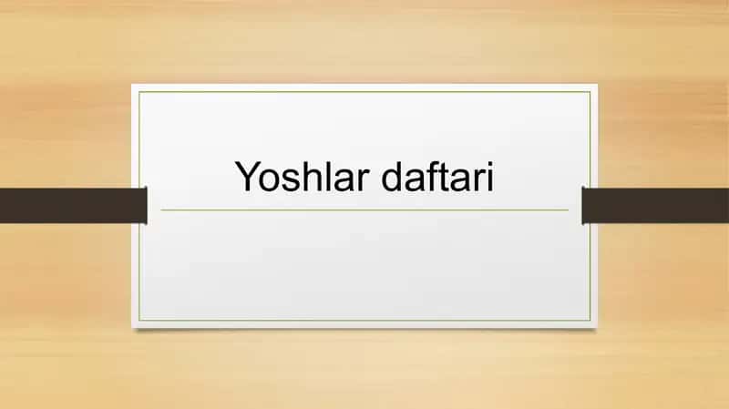 Yoshlar daftari 1