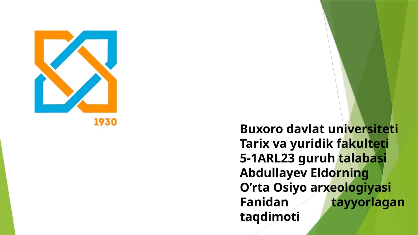 O‘rta Osiyo janubi hududlari o‘troq dehqonchiligi 1