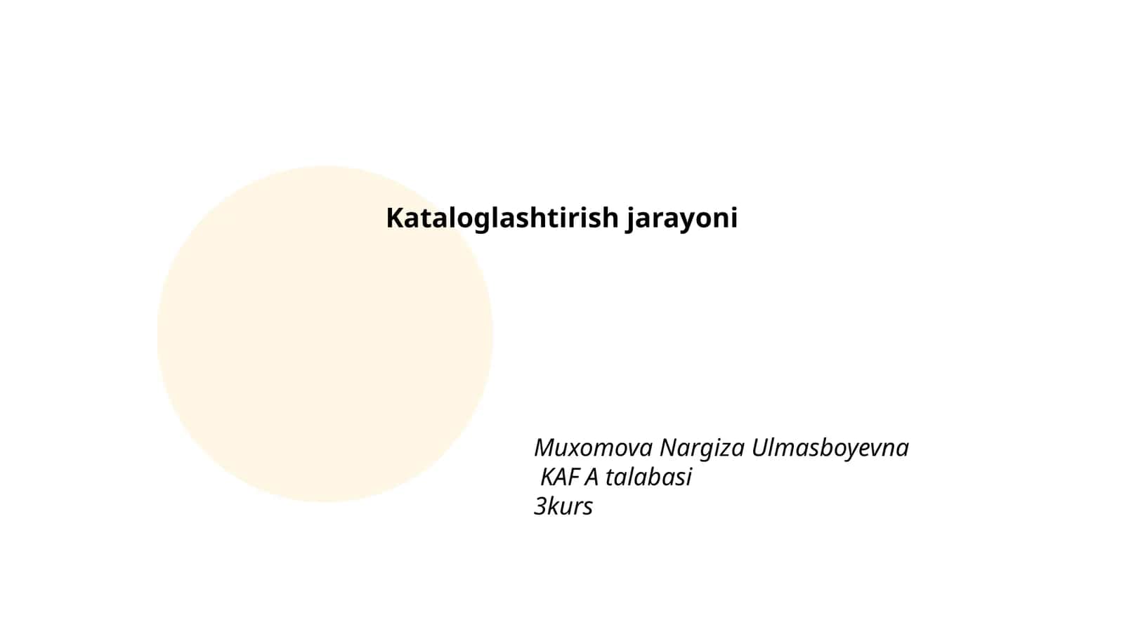 Kataloglashtirish jarayoni 1