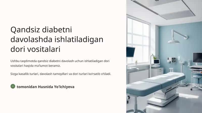 Qandsiz diabetni davolashda ishlatiladigan dori vositalari 1