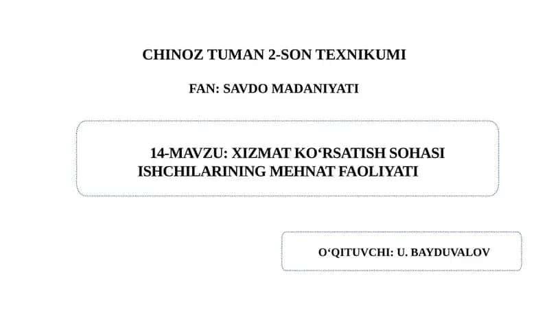 CHINOZ TUMAN 2-SONTEXNIKUMI 1