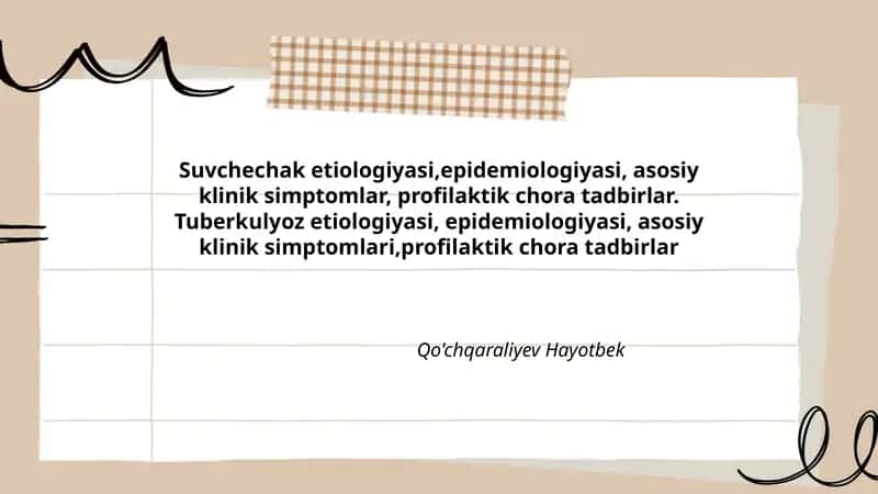 Suvchechak va Tuberkulyoz 1