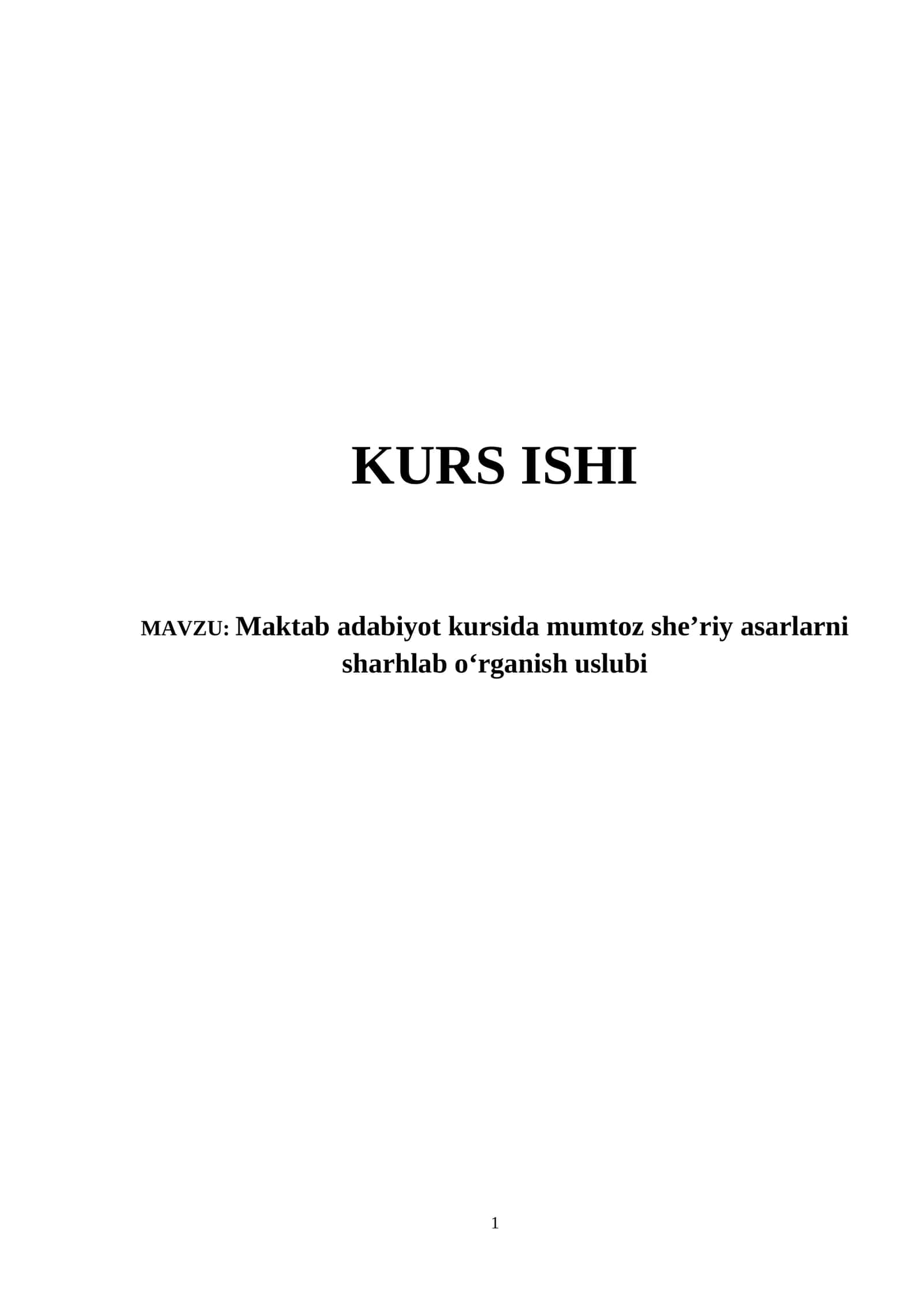 Maktab Adabiyot Kursi 1