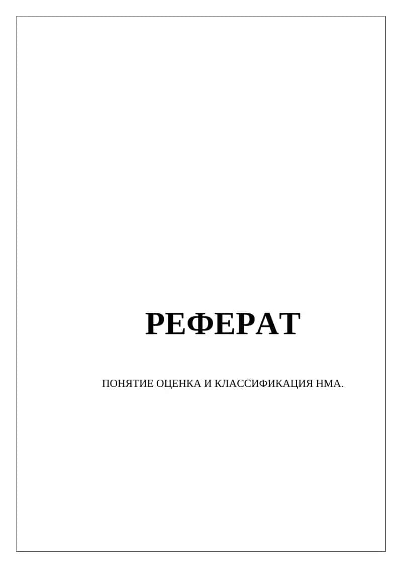 Оценка и классификация нематериальных активов 1
