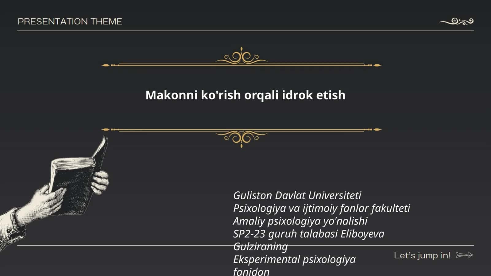 Makonni ko'rish orqali idrok etish 1