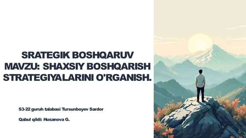 SHAXSIY BOSHQARISH 1