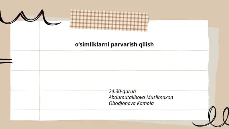 oʻsimliklarni parvarish qilish 1