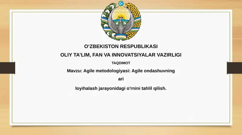 Agile metodologiyasi 1