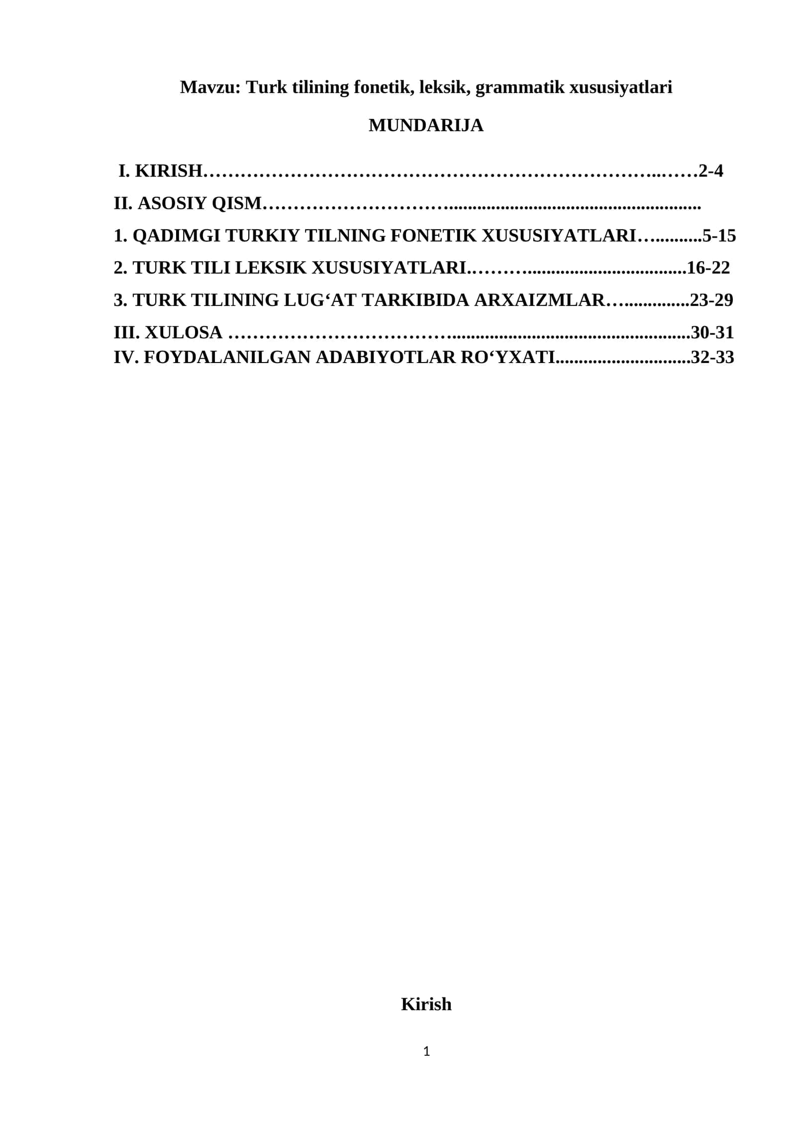 Turk tilining fonetik, leksik, grammatik xususiyatlari 1