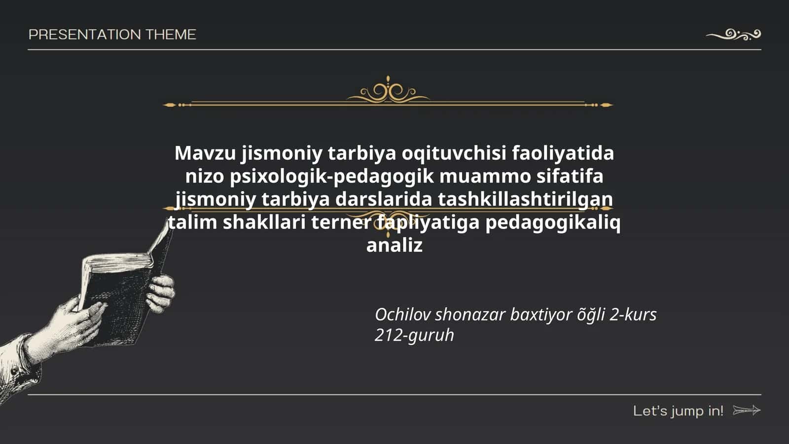 jismoniy tarbiya oqituvchisi faoliyatida nizo psixologik-pedagogik muammo sifatifa jismoniy tarbiya darslarida tashkillashtirilgan talim shakllari terner fapliyatiga pedagogikaliq analiz 1