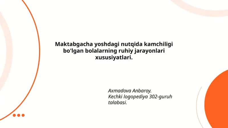 Kechki logopediya 302-guruh talabasi 1
