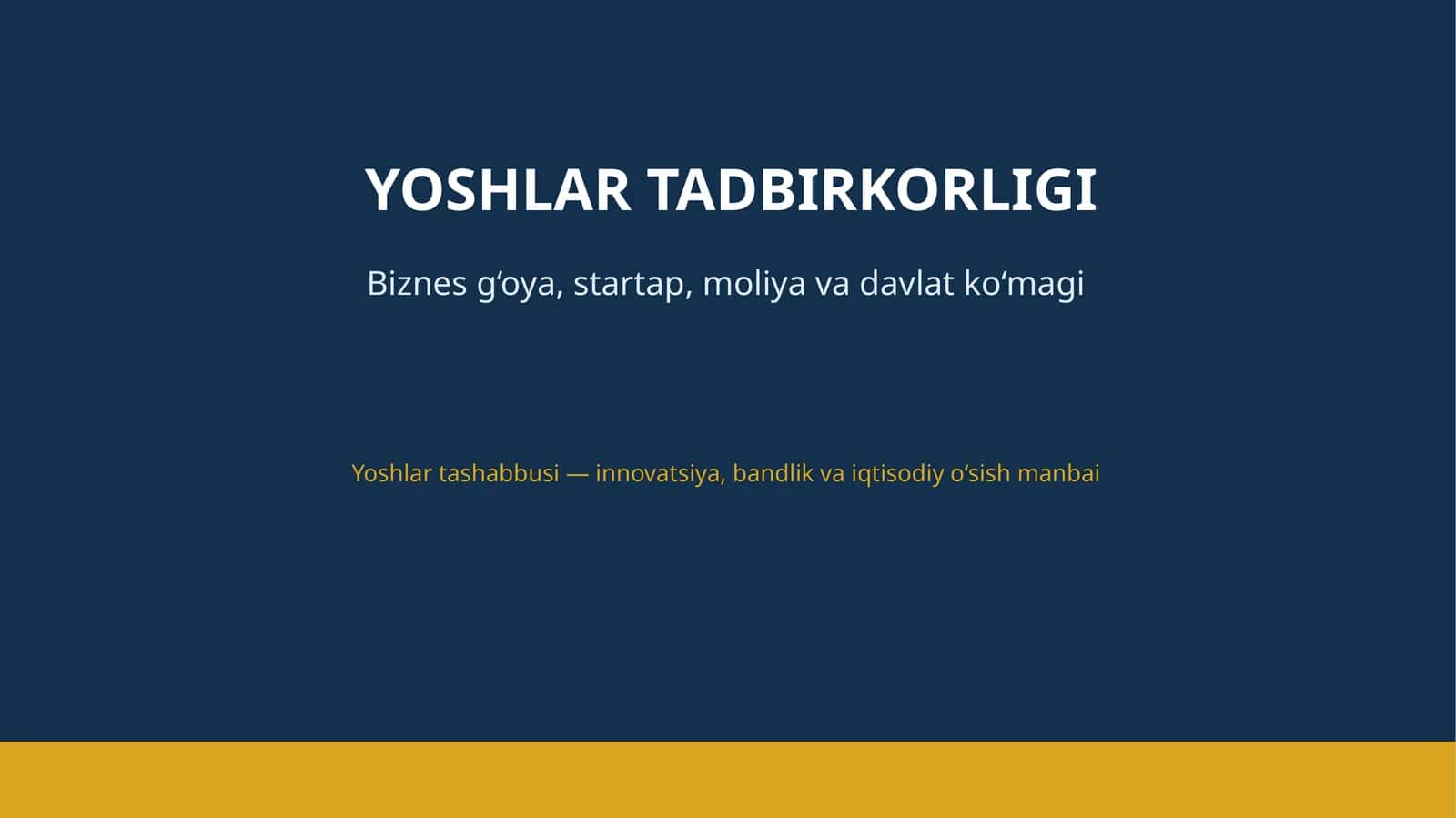 YOSHLAR TADBIRKORLIGI 1