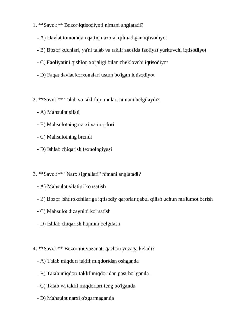 Bozor Iqtisodiyoti 1