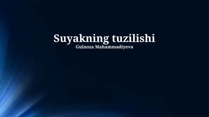 Suyakning tuzilishi 1
