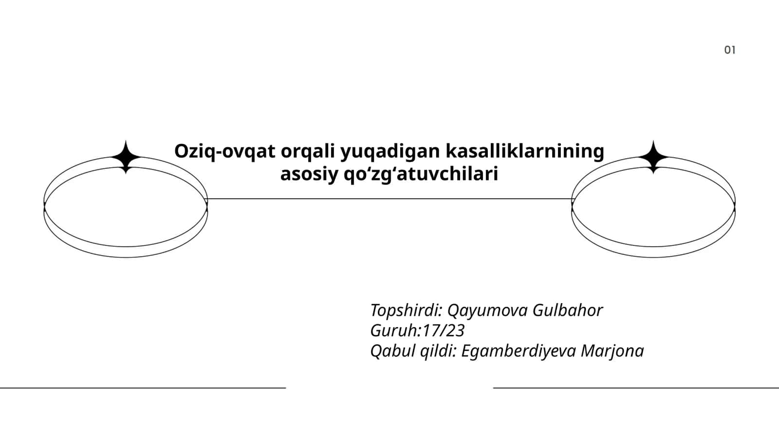 Oziq-ovqat orqali yuqadigan kasalliklarnining asosiy qoʻzgʻatuvchilari 1