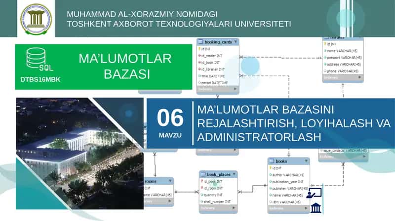 MA’LUMOTLAR BAZASI DTBS16MBK 1