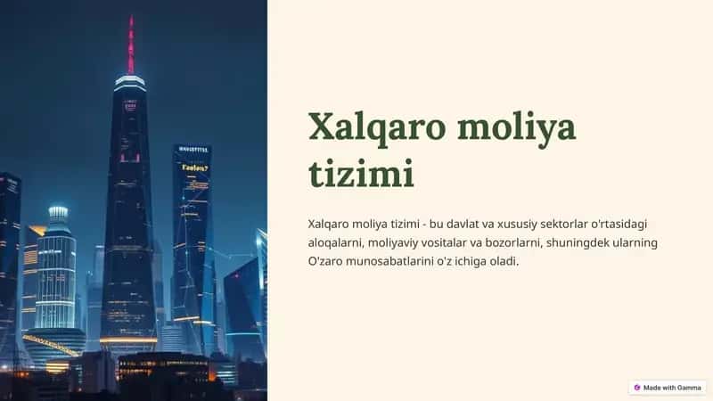 Xalqaro moliya tizimi 1