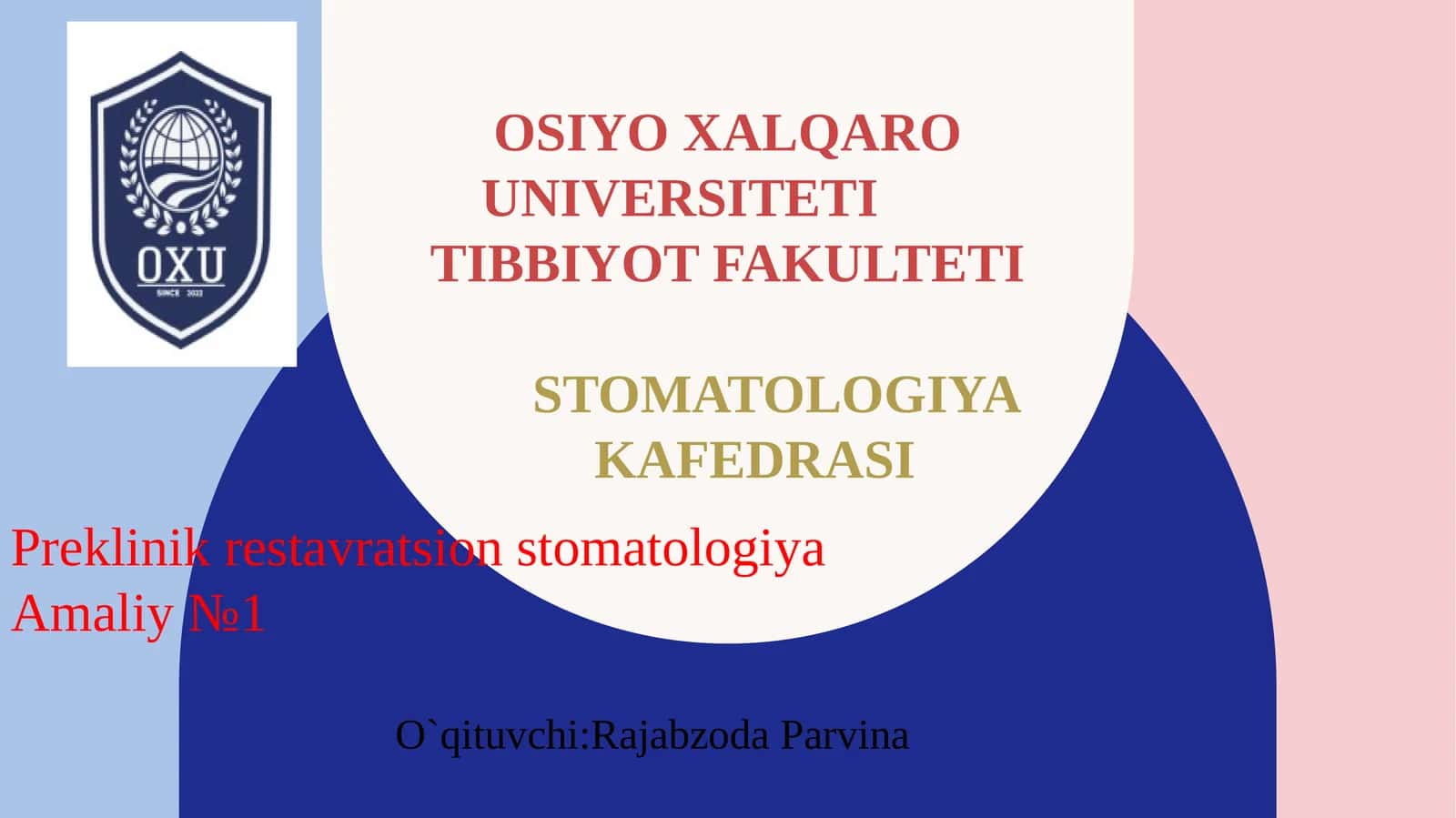 Preklinik restavratsion stomatologiya 1