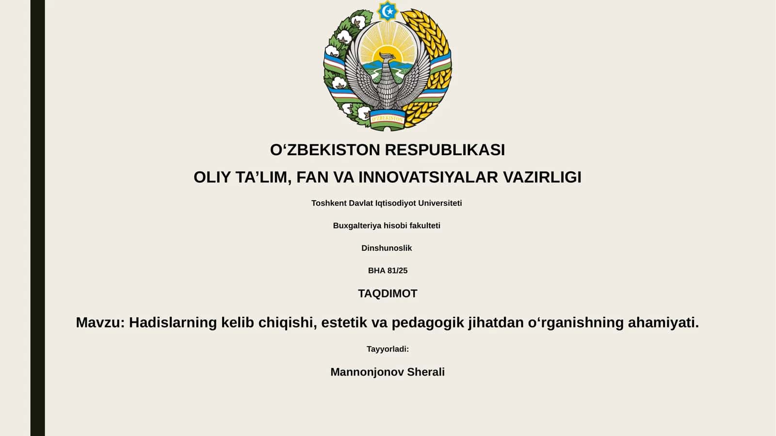 Hadislarning kelib chiqishi, estetik va pedagogik jihatdan o‘rganishning ahamiyati 1