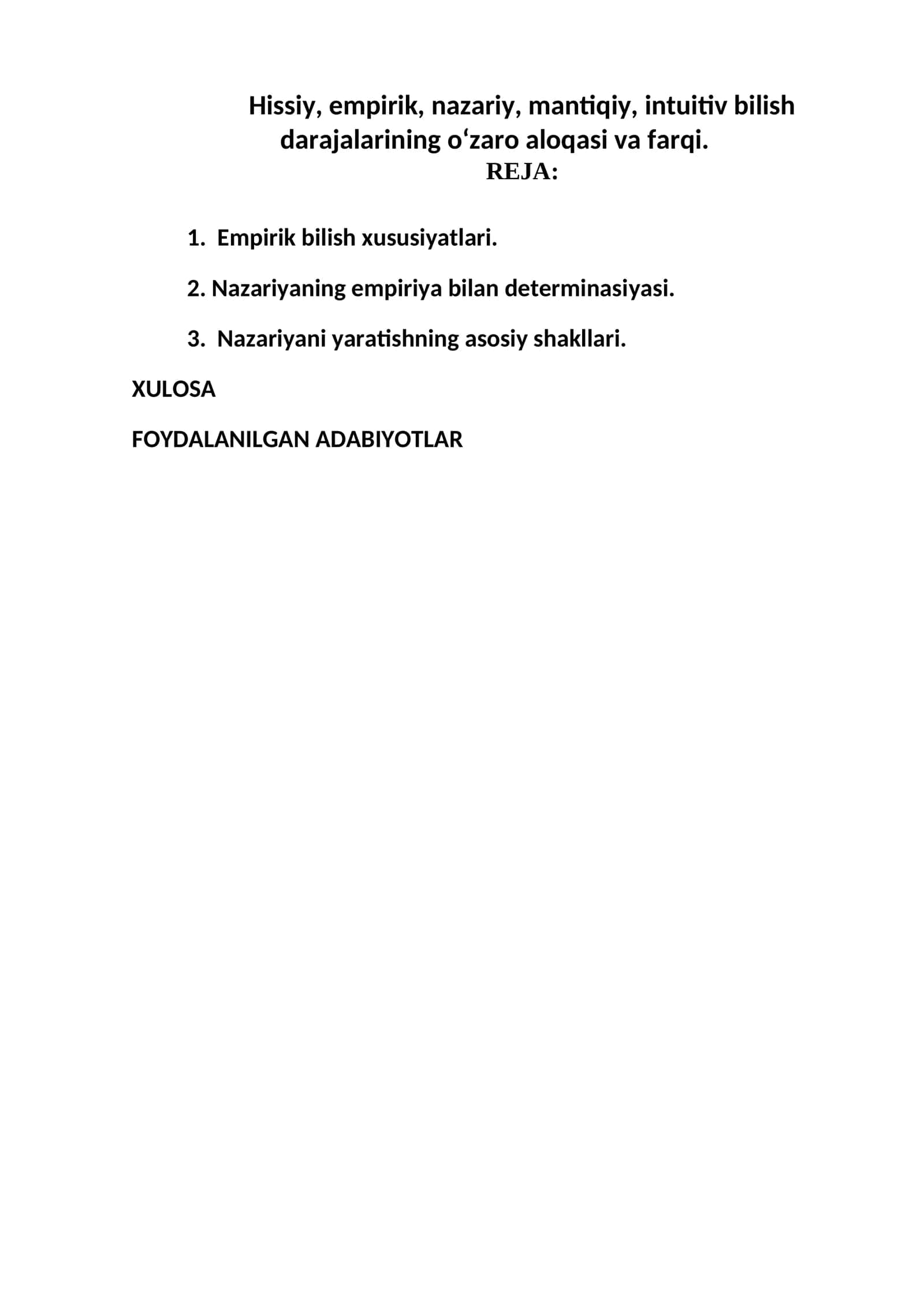 Hissiy darajadagi bilimning shakllari 1