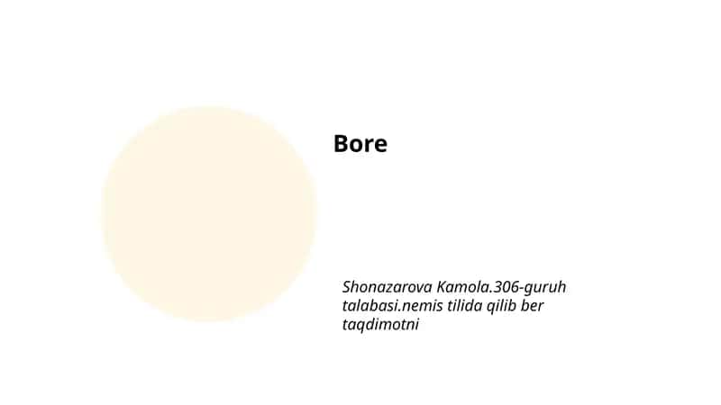 Bore 1